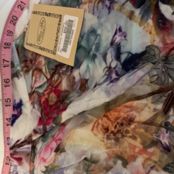 Blue Sky , Floral full gathered Shorts/ - Picture 3 of 7